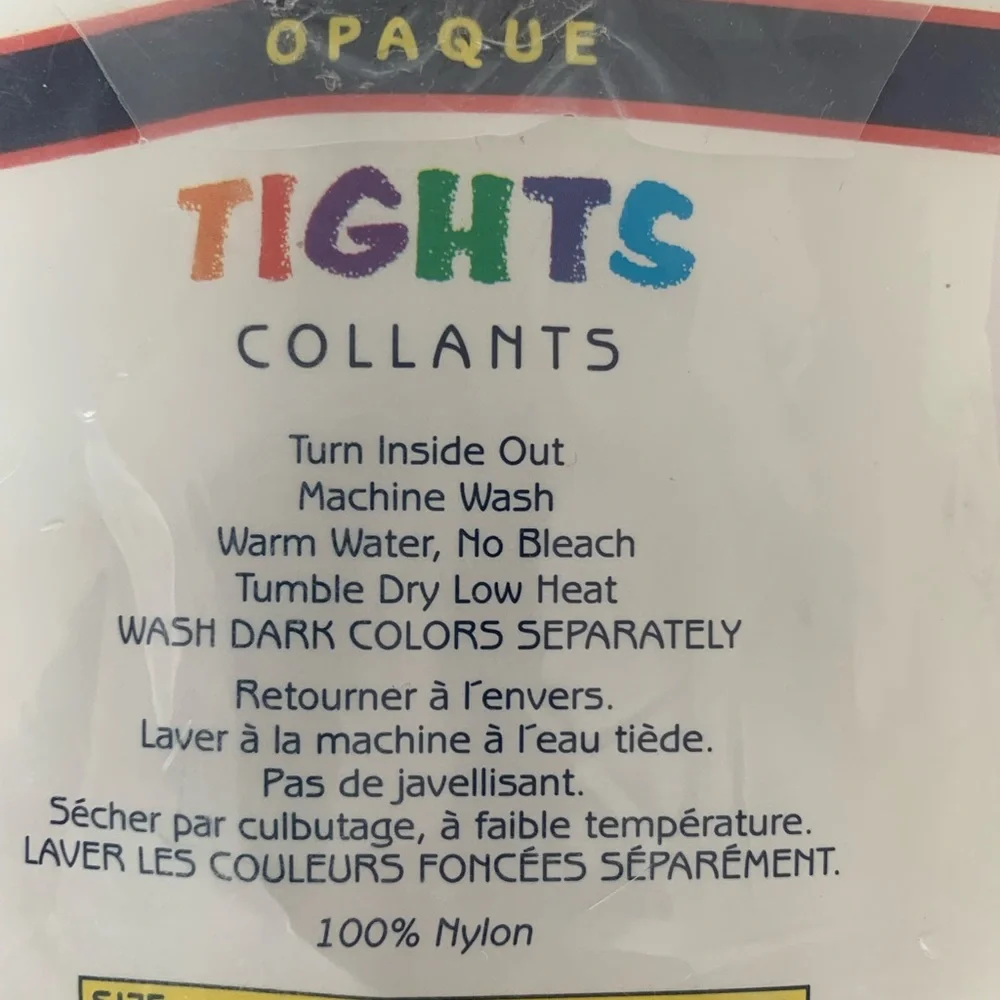 NWT Vintage Trimfit Pink Tights Baby Toddler Girl 6-18M Opaque Nylon Made in USA